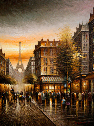 oil painting for oil paintings pg eiffel tower paris scene